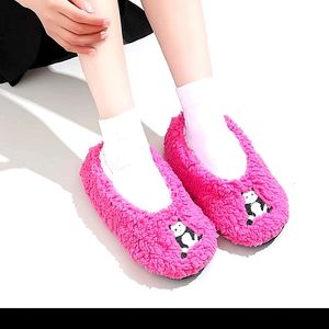 Cartoon Embroidery Fuzzy Bedroom Slippers, Women's Winter Indoor Shoes